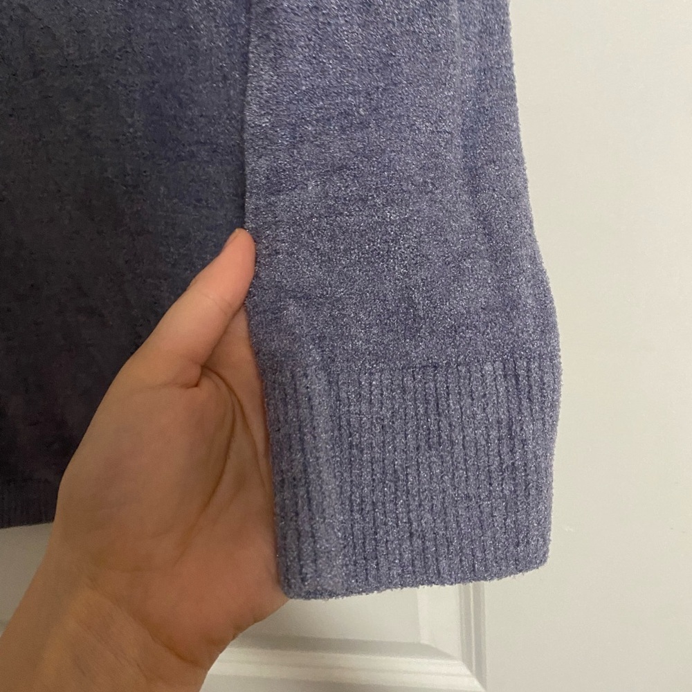 Barefoot Dreams Sweater Tunic Cowl Neck Blue - Picture 7 of 8